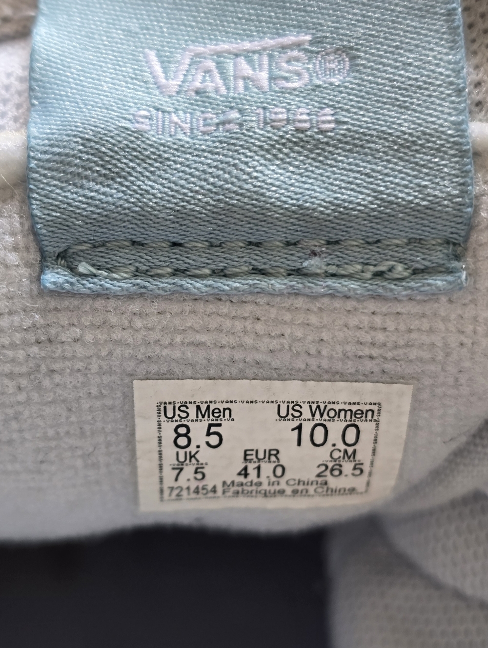 Vans High-Top Checkerboard Sneakers in Teal and White - Picture 8 of 8